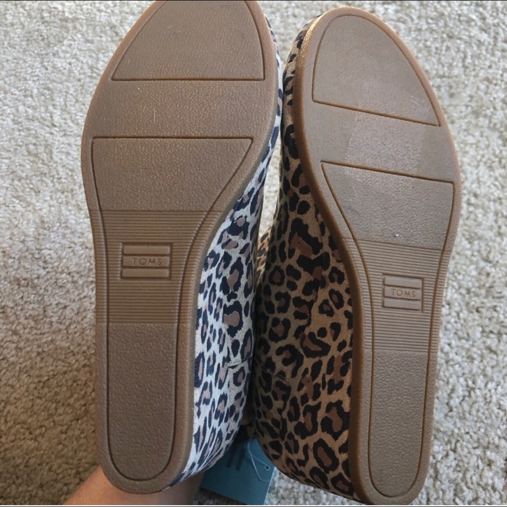 Toms Kelsey leopard suede wedge booties 9.5 - Picture 4 of 5